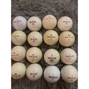 Lot Of 16 Top Flite XL Spalding Golf Balls - Includes Some Brand New Balls